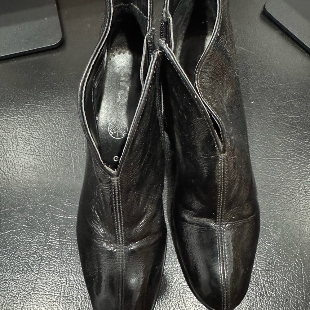 Ara Sleek Black Leather Booties